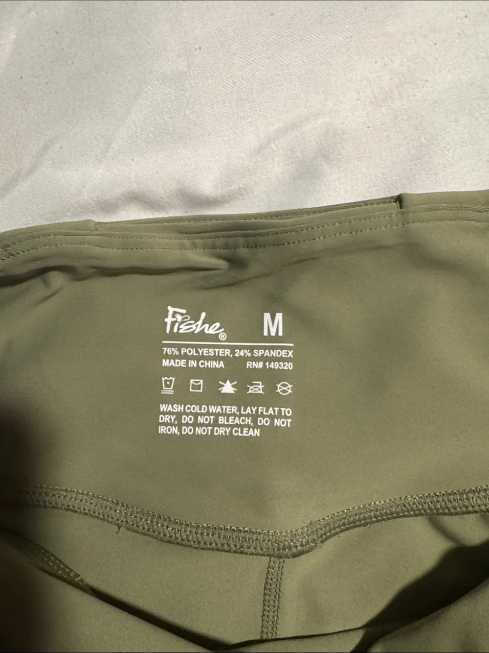 Fishe Olive Green Leggings with Colorful Side Panels - Picture 2 of 5